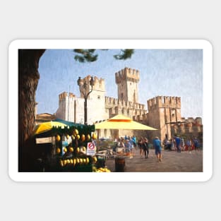 Sirmione Scaliger Castle with artistic filter Sticker